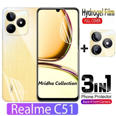 Picture of 3in1 Protector Combo Pack for Realme C51 (RMX3830) (Front Hydrogel Screen Protector Poly+Back Hydrogel Poly Protector+Camera Lens Protector)