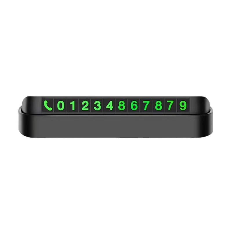 Picture of Luminous Car Temporary Parking Plates Auto Parking Stickers Decoration Car Accessories  Creative Phone Number Hidden Stop Sign Card Plate Car Styling -Black