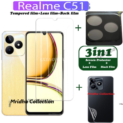 Picture of 3in1 Protector Combo Pack for Realme C51 (RMX3830) (Clear Screen Protector Glass+Back Hydrogel Protector Poly+9h Camera Lens Protector)