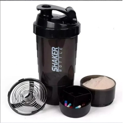 Picture of 3 Layers Shaker Prtn Bottle Pwdr Shake Cup Large Capacity Water Bottle Mixing Cup Body Building Exercise Mixing Bottle -Multicolor