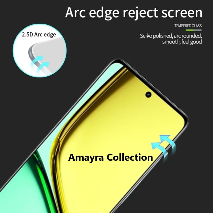 Picture of Realme 12 4G Premium Full Coverage Glass Protector Tempered Glass Screen Protector 9H Hardness Full Coverage