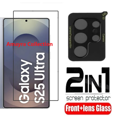 Picture of 2in1 Protector Combo Pack for Samsung Galaxy  S25 Ultra 5G (Premium Full Screen Protector Glass + 3D Camera Lens Protector)