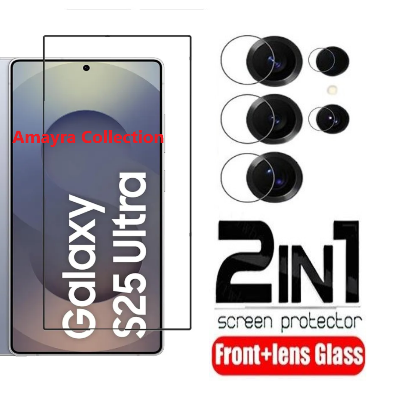 Picture of 2in1 Protector Combo Pack for Samsung Galaxy S25 Ultra 5G (5d Full Screen Protector Glass + Camera Lens Protector)