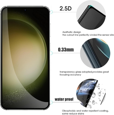 Picture of Samsung Galaxy S25+ 5G / Samsung Galaxy S25 Plus 5G (5D 9D 11D 13D 21D) Screen Protector Tempered Glass Film 9H Hardness Full Coverage No Bubbles and Fingerprint Scratch-Resistant