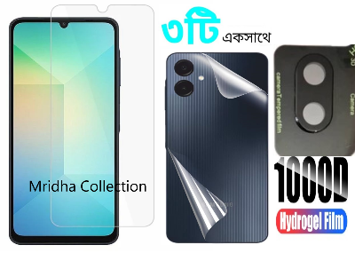 Picture of 3in1 Protector Combo Pack for Samsung Galaxy A06 (Clear Screen Protector Glass + Back Hydrogel Protector Poly + 3D Camera Lens Protector)