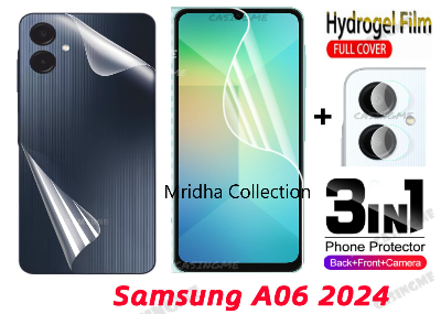 Picture of 3in1 Protector Combo Pack for Samsung Galaxy A06 (Front Hydrogel Screen Protector Poly + Back Hydrogel Poly Protector + Camera Lens Protector)