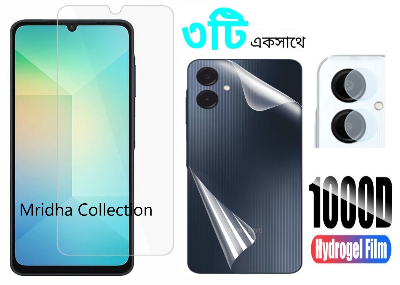 Picture of 3in1 Protector Combo Pack for Samsung Galaxy A06 (Clear Screen Protector Glass + Back Hydrogel Protector Poly + Camera Lens Protector)