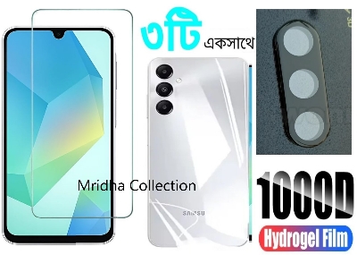 Picture of 3in1 Protector Combo Pack for Samsung Galaxy A16 (Clear Screen Protector Glass + Back Hydrogel Protector Poly + 3D Camera Lens Protector)