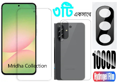 Picture of 3in1 Protector Combo Pack for Samsung Galaxy A36 (Clear Screen Protector Glass + Back Hydrogel Protector Poly + 3D Camera Lens Protector)