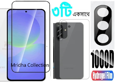 Picture of 3in1 Protector Combo Pack for Samsung Galaxy A36 (Premium Full Screen Protector Glass + Back Hydrogel Protector Poly + 3D Camera Lens Protector)