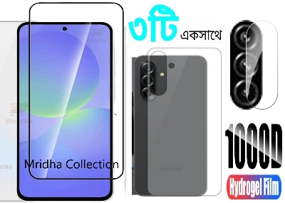 Picture of 3in1 Protector Combo Pack for Samsung Galaxy A36 (Premium Full Screen Protector Glass + Back Hydrogel Protector Poly + Camera Lens Protector)