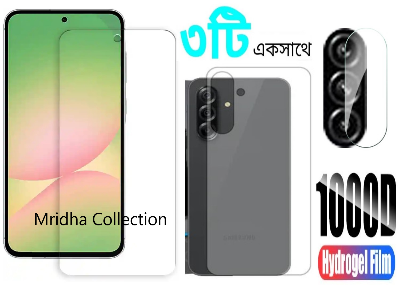 Picture of 3in1 Protector Combo Pack for Samsung Galaxy A36 (Clear Screen Protector Glass + Back Hydrogel Protector Poly + Camera Lens Protector)