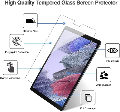 Picture of Samsung Galaxy Tab A7 Lite 8.7 inches SM-T225, SM-T220 Clear Transparent Tempered Glass Film Screen Protector