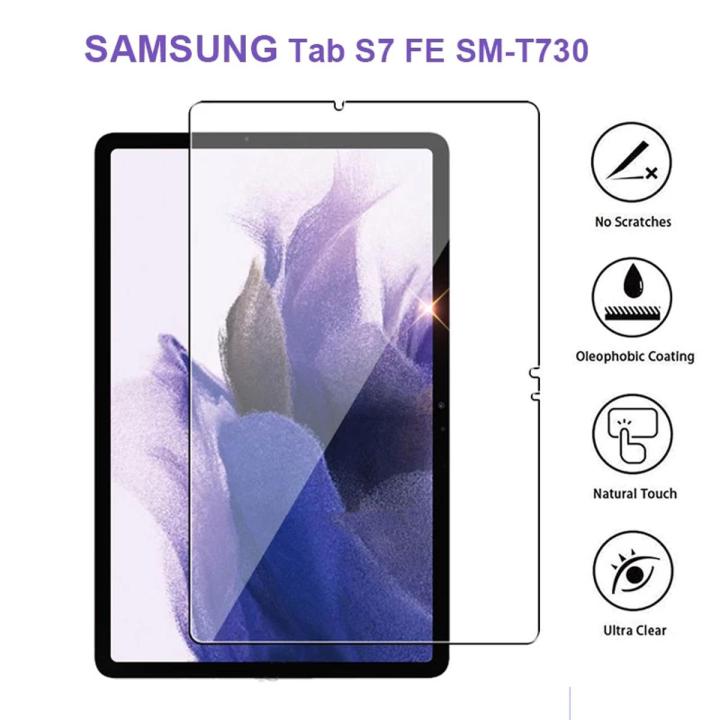 Picture of Samsung Galaxy Tab S7 FE 12.4 inches SM-T730, SM-T736B Clear Transparent Tempered Glass Film Screen Protector