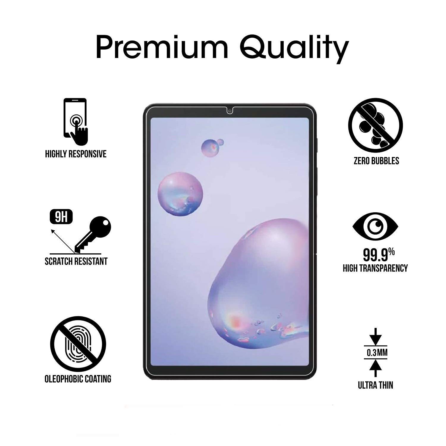 Picture of Samsung Galaxy Tab A 8.4 (2020) 8.4 inches SM-T307U Clear Transparent Tempered Glass Film Screen Protector