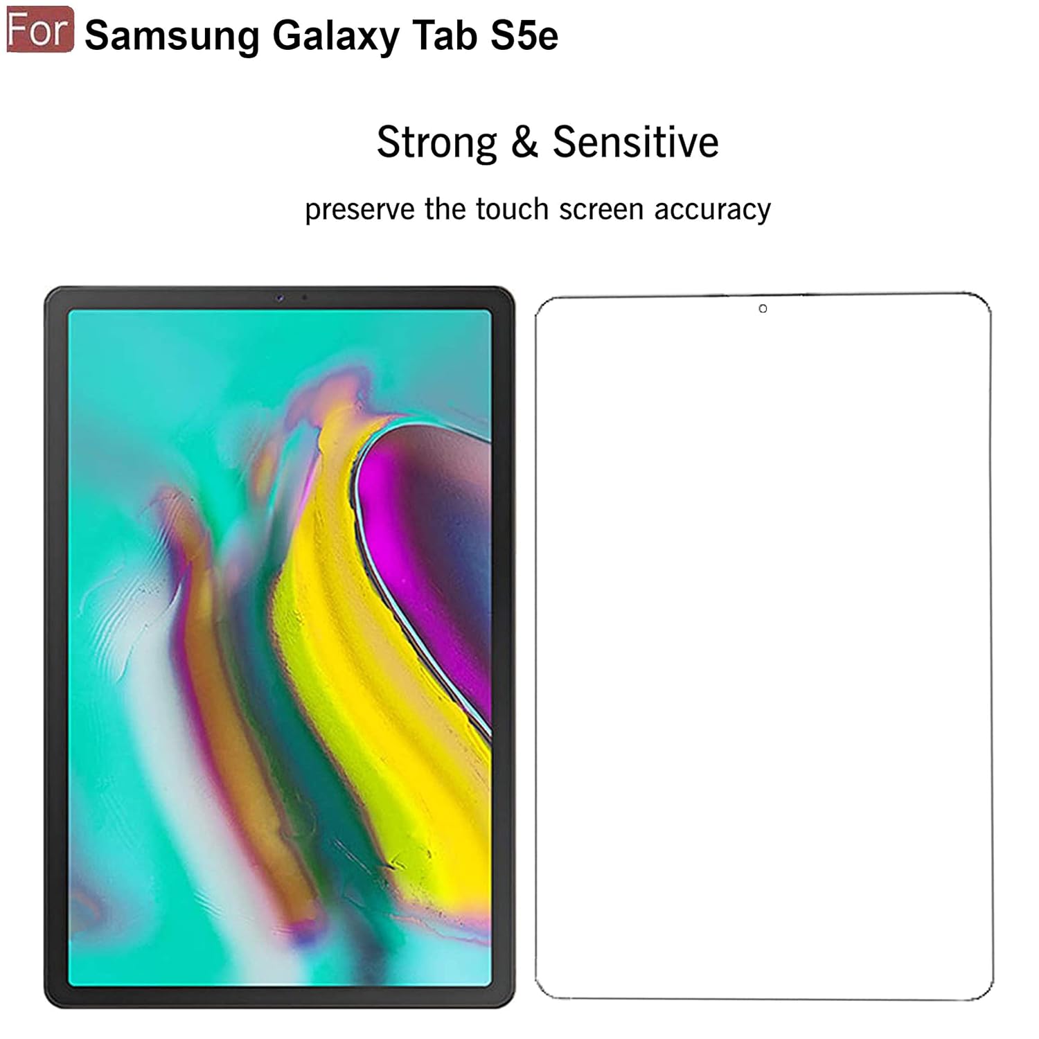Picture of Samsung Galaxy Tab S5e 10.5 inches Clear Transparent Tempered Glass Film Screen Protector SM-T725, SM-T720