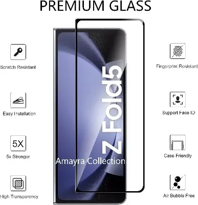 Picture of Samsung Galaxy Z Fold 5 5G / Samsung Galaxy Z Fold5 5G Tempered Glass Front Screen Protector Premium Screen Guard Protector,9H Hardness