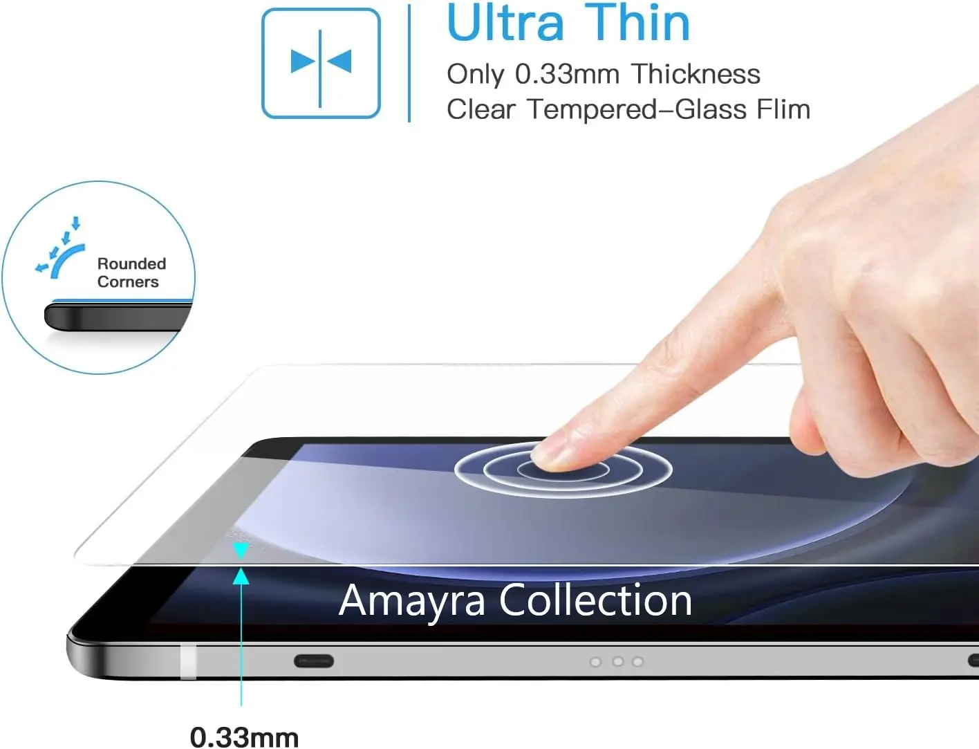Picture of Samsung Galaxy Tab S10+ / Samsung Galaxy Tab S10 Plus 12.4 inches SM-X820, SM-X826B, SM-X820N, SM-X826N Clear Transparent Tempered Glass Film Screen Protector