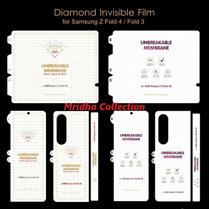 Picture of 4in1 Samsung Galaxy Z Fold 4 5G / Samsung Galaxy Z Fold4 5G Full Coverage Screen Protector Hydrogel Film (Outside Screen + Inside Screen + Back + Side Protector)