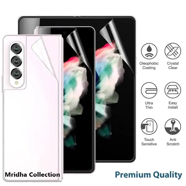 Picture of 4in1 Samsung Galaxy Z Fold 4 5G / Samsung Galaxy Z Fold4 5G Full Coverage Screen Protector Hydrogel Film (Outside Screen + Inside Screen + Back + Side Protector)