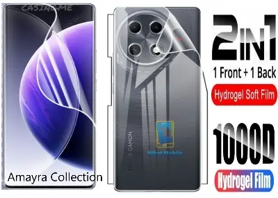 Picture of 2in1 Protector Combo Pack for Tecno Camon 30S Pro (Front Hydrogel Protector Poly + Back Hydrogel Protector Poly)