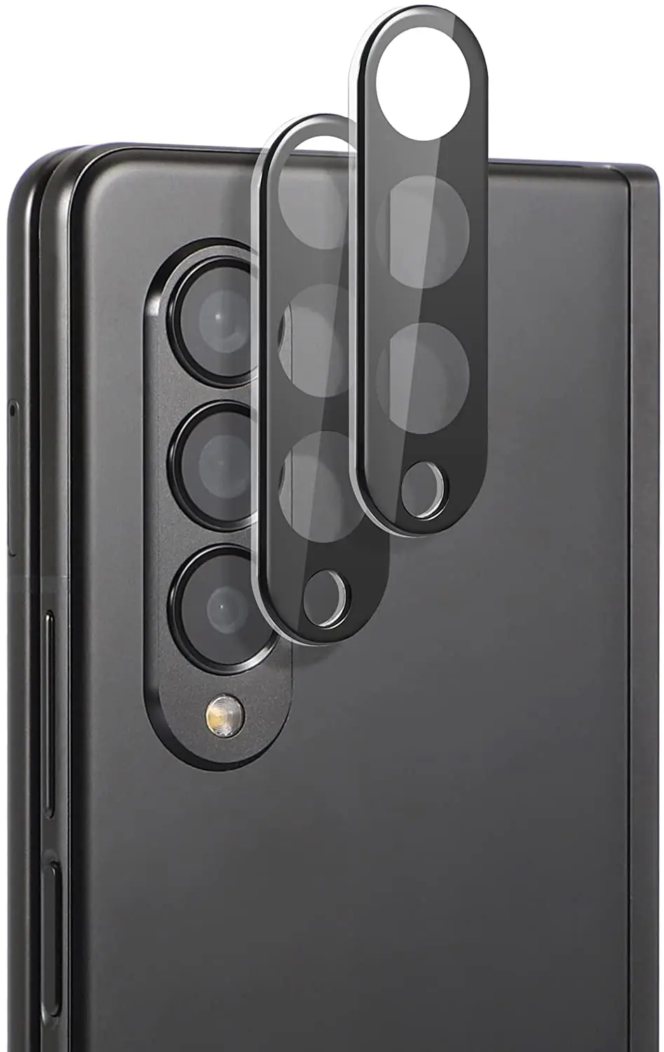 Picture of Samsung Galaxy Z Fold 4 5G / Samsung Galaxy Z Fold4 5G Back 9H Full Camera Lens Protector Rear 9H 3D Camera Lens Protector,Upgraded HD,Clear Scratch Resistant [With Photo Friendly Flash Cut]