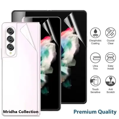 Picture of 5in1 Samsung Galaxy Z Fold 4 5G / Samsung Galaxy Z Fold4 5G Full Coverage Screen Protector Hydrogel Film (Outside Screen Film + Inside Screen Film + Back Side Film + Side Film + 9h Camera Lens Protector)