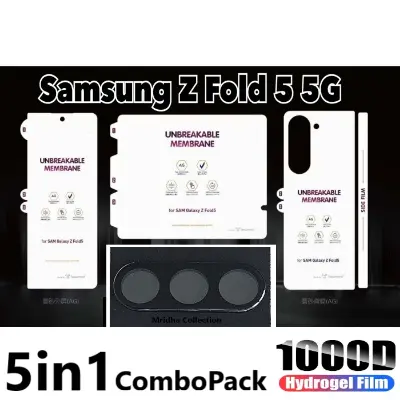 Picture of 5in1 Samsung Galaxy Z Fold 5 5G / Samsung Galaxy Z Fold5 5G Full Coverage Screen Protector Hydrogel Film (Outside Screen + Inside Screen + Back + Side + 3D Camera Lens Protector)