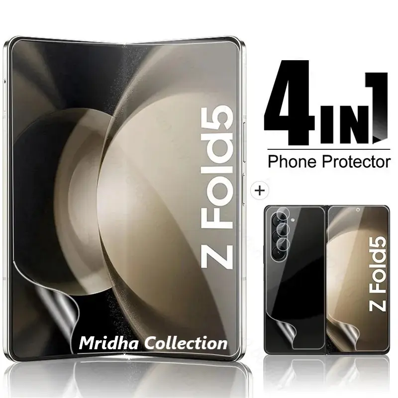 Picture of 5in1 Samsung Galaxy Z Fold 5 5G / Samsung Galaxy Z Fold5 5G Full Coverage Screen Protector Hydrogel Film (Outside Screen + Inside Screen + Back + Side + 3D Camera Lens Protector)