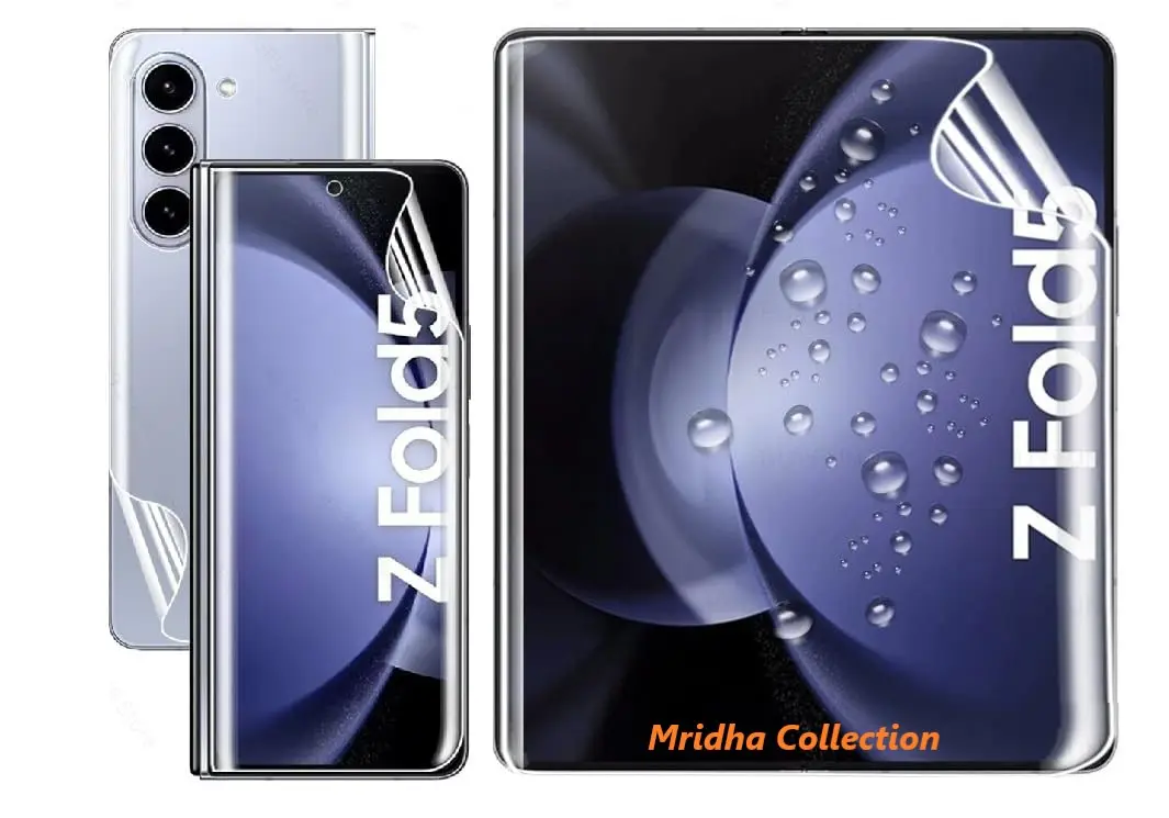 Picture of 5in1 Samsung Galaxy Z Fold 5 5G / Samsung Galaxy Z Fold5 5G Full Coverage Screen Protector Hydrogel Film (Outside Screen + Inside Screen + Back + Side + 3D Camera Lens Protector)
