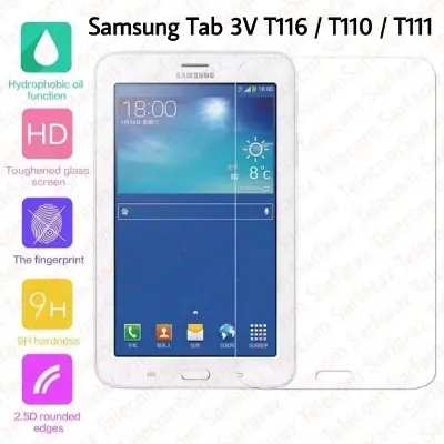 Picture of Samsung Galaxy Tab 3 V (2015) Clear Transparent Tempered Glass Film Screen Protector (SM-T116, SM-T116BU, SM-T116NQ, SM-T116NU, SM-T116NY)