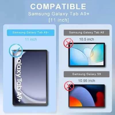 Picture of Samsung Galaxy Tab A9+ / Samsung Galaxy Tab A9 Plus 11.0 inches SM-X210, SM-X215, SM-X216B Clear Transparent Tempered Glass Film Screen Protector