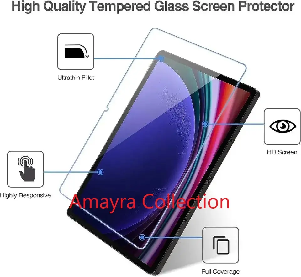 Picture of Samsung Galaxy Tab S9 Ultra 14.6 inches SM-X910, SM-X916B, SM-X918U Clear Transparent Tempered Glass Film Screen Protector