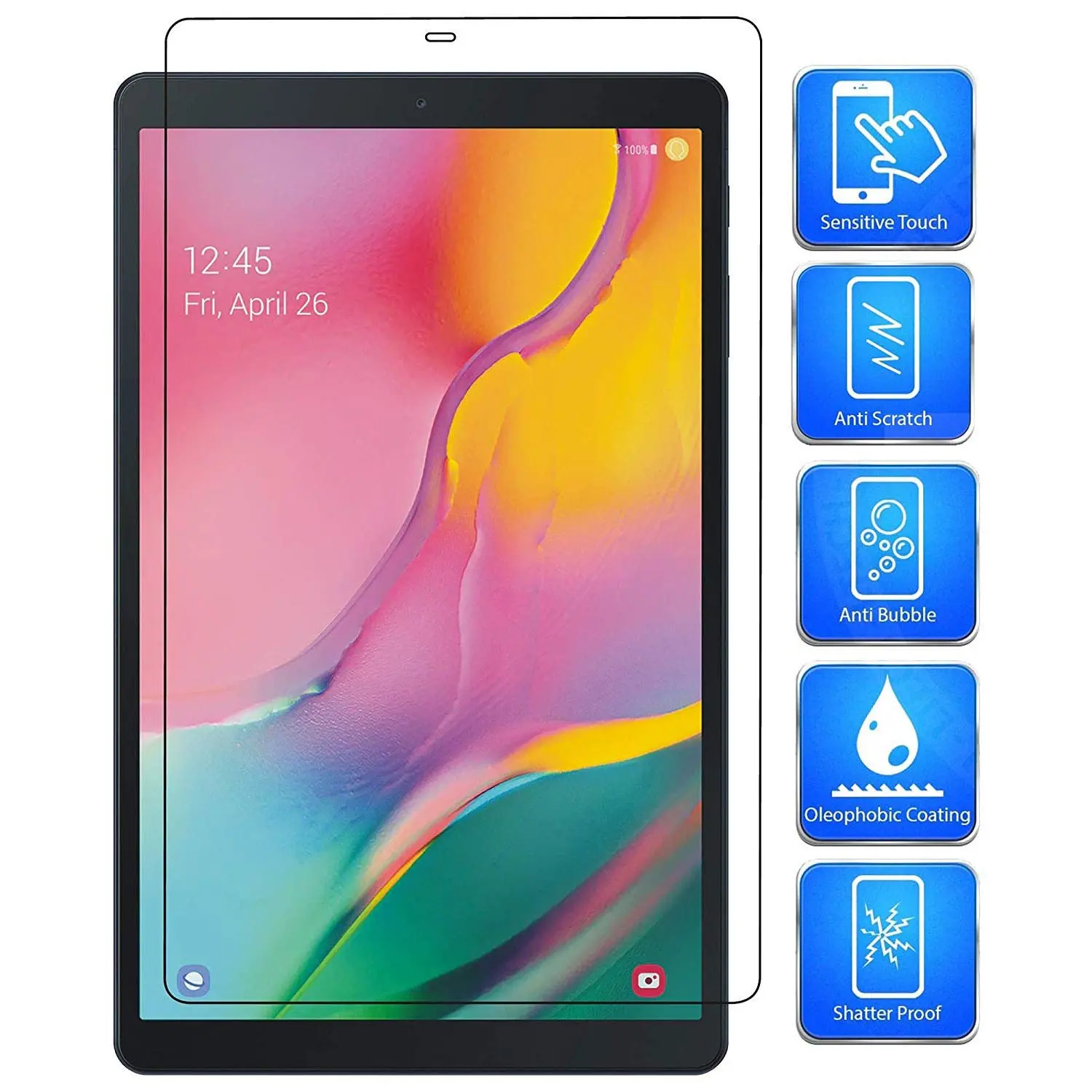 Picture of Samsung Galaxy Tab A 10.1 (2019)	10.1 inches SM-T515, SM-T510 Clear Transparent Tempered Glass Film Screen Protector