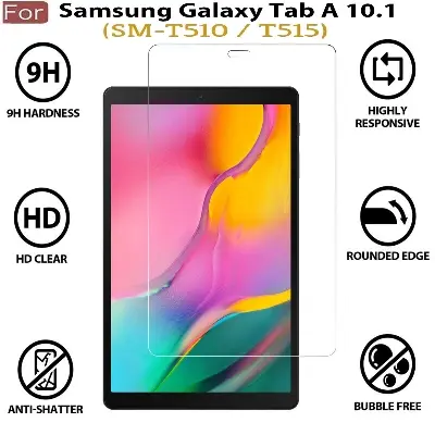 Picture of Samsung Galaxy Tab A 10.1 (2019)	10.1 inches SM-T515, SM-T510 Clear Transparent Tempered Glass Film Screen Protector