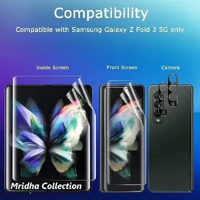 Picture of 5in1 Samsung Galaxy Z Fold 3 5G / Samsung Galaxy Z Fold3 5G Full Coverage Screen Protector Hydrogel Film (Outside Screen Film + Inside Screen Film + Back Side Film + Side Film + Camera Lens Protector)
