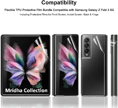 Picture of 4in1 Samsung Galaxy Z Fold 3 5G / Samsung Galaxy Z Fold3 5G Full Coverage Screen Protector Hydrogel Film (Outside Screen + Inside Screen + Back + Side Protector)