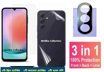 Picture of 3in1 Protector Combo Pack for Samsung Galaxy A15 (Clear Screen Protector Glass+Back Hydrogel Protector Poly+9h Camera Lens Protector)