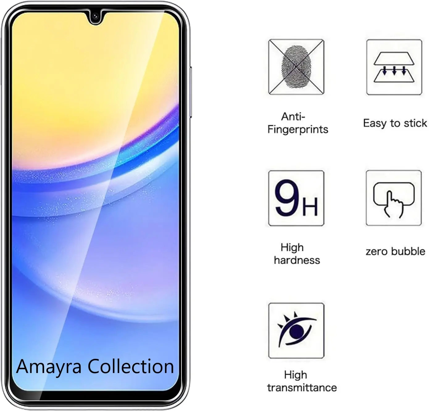 Picture of 3in1 Protector Combo Pack for Samsung Galaxy A15 (Clear Screen Protector Glass+Back Hydrogel Protector Poly+Camera Lens Protector)