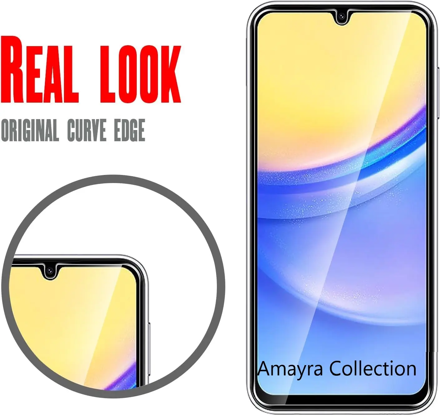 Picture of Samsung Galaxy A25 Screen Protector 3D Tempered Clear Screen protector Premium Product Gorilla Glass Transparent Clear Ultra Thin - Durable & Scratch Resistant - Easy to Install