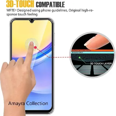 Picture of Samsung Galaxy A25 Screen Protector 3D Tempered Clear Screen protector Premium Product Gorilla Glass Transparent Clear Ultra Thin - Durable & Scratch Resistant - Easy to Install