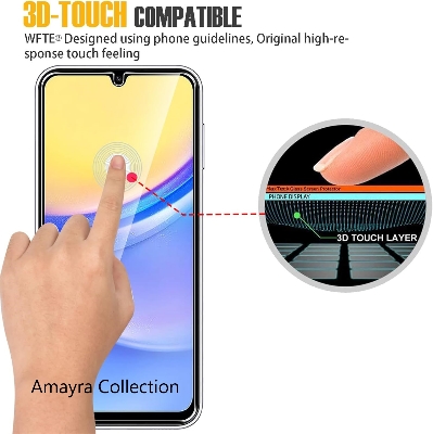 Picture of Samsung Galaxy A15 Screen Protector 3D Tempered Clear Screen protector Premium Product Gorilla Glass Transparent Clear Ultra Thin - Durable & Scratch Resistant - Easy to Install
