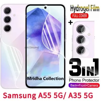 Picture of 3in1 Protector Combo Pack for Samsung Galaxy A35 (Front Hydrogel Screen Protector Poly+Back Hydrogel Poly Protector+Camera Lens Protector)