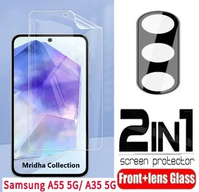 Picture of 2in1 Protector Combo Pack for Samsung Galaxy A35 (Front Hydrogel Screen Protector Poly+9h Camera Lens Protector)