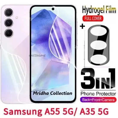 Picture of 3in1 Protector Combo Pack for Samsung Galaxy A35 (Front Hydrogel Screen Protector Poly+Back Hydrogel Poly Protector+9h Camera Lens Protector)