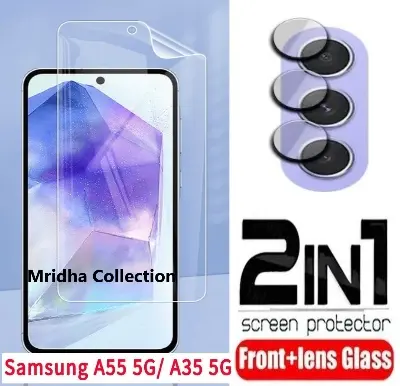 Picture of 2in1 Protector Combo Pack for Samsung Galaxy A55 (Front Hydrogel Screen Protector Poly+Camera Lens Protector)