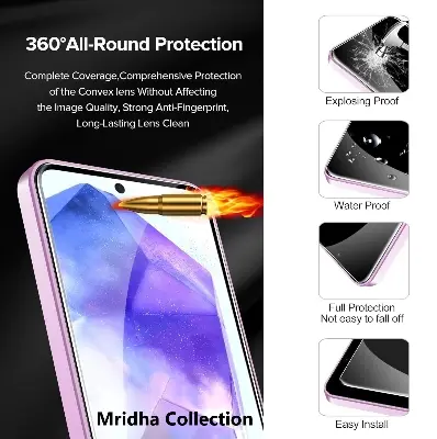 Picture of 3in1 Protector Combo Pack for Samsung Galaxy A55 (Premium Full Screen Protector Glass+Back Hydrogel Protector Poly+Camera Lens Protector)