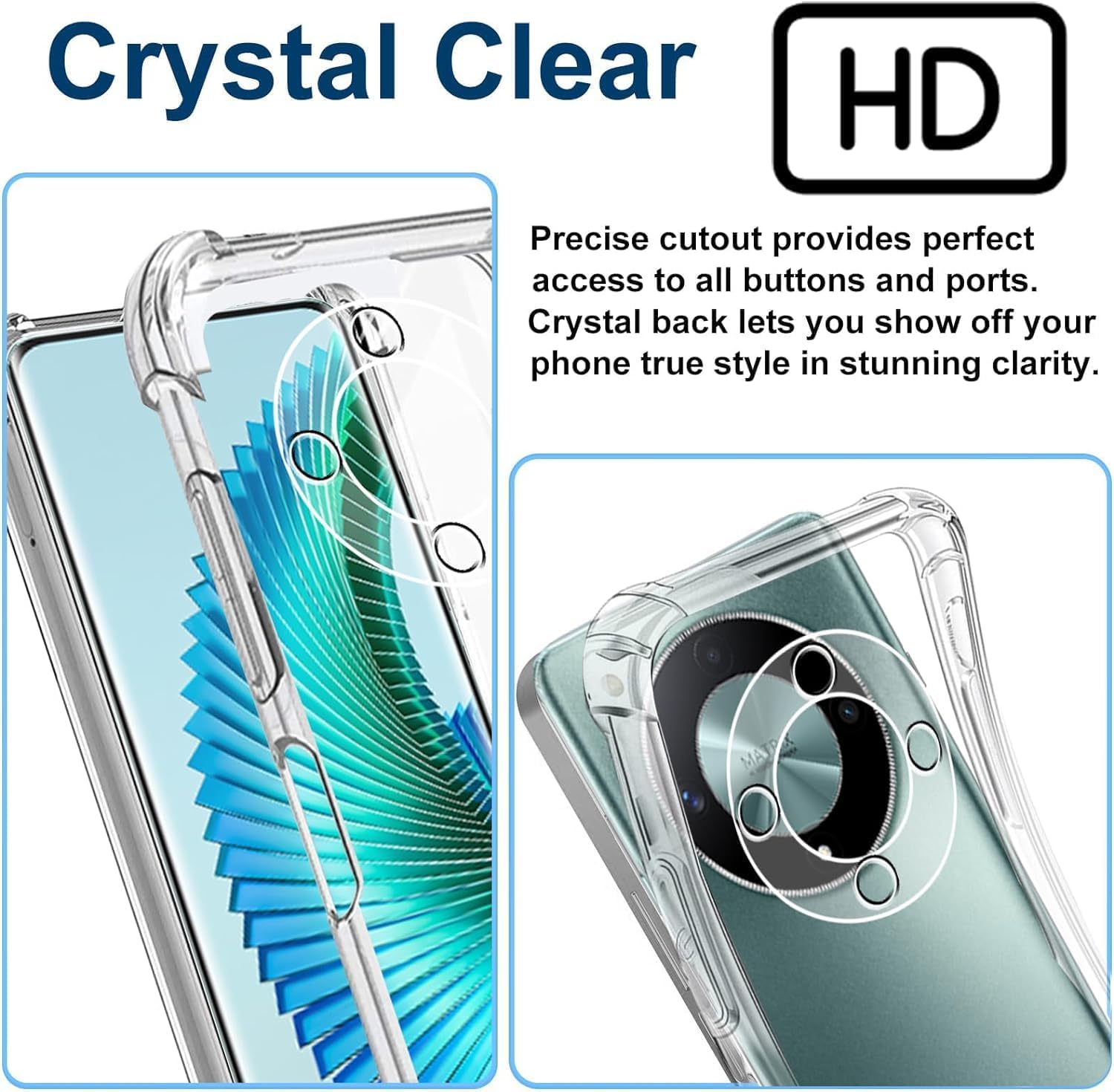Picture of Honor X9B 5G Silicone Clear Case Soft Flexible TPU Rubber Bumper Shockproof Corners Transparent Clear Back Cover