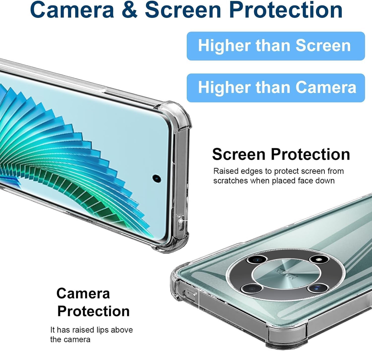 Picture of Honor X9B 5G Silicone Clear Case Soft Flexible TPU Rubber Bumper Shockproof Corners Transparent Clear Back Cover