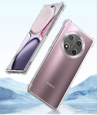 Picture of Honor X9C 5G Silicone Clear Case Soft Flexible TPU Rubber Bumper Shockproof Corners Transparent Clear Back Cover